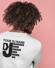 Men’s DJ Music Personalised T-shirt Party Club Mix Cotton Double Print