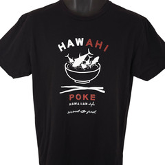 HawAhi Poke T Shirt Mens Size Large Black Hawaiian Style Travel Destination Tee