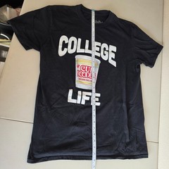 College Life Cup of Noodles Black Shirt by Tee Luv Adult Size Large