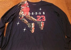 AIR JORDAN Black Long Sleeve Digital Pixels Of MJ In Air T-Shirt Size XXL#23