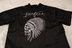 Men’s EPTM. NWT Black Satin Button Front Top Graphic Streetwear M Logo Skull