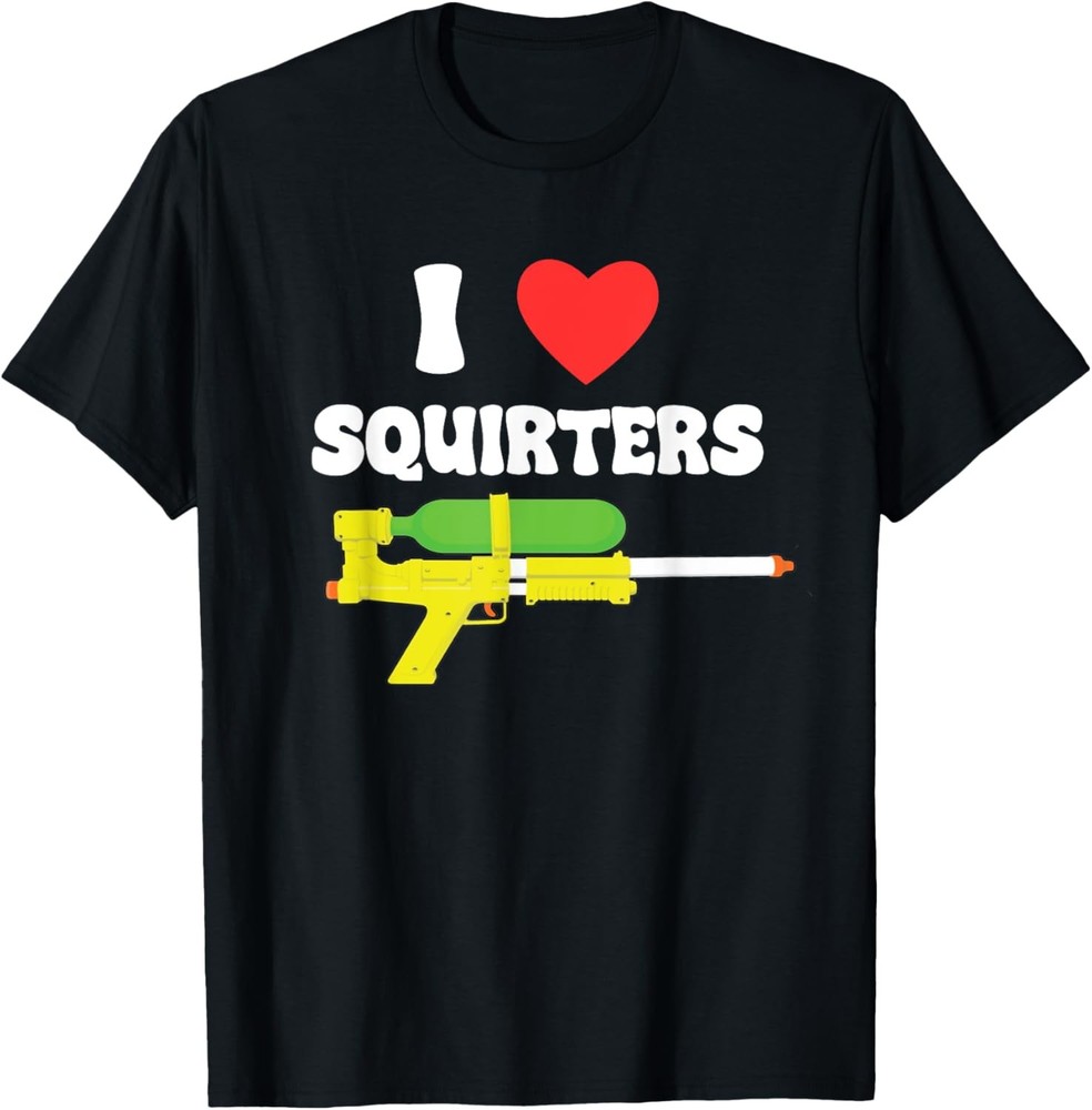 I Love Squirters Funny 80’s Squirt Guns Awesome Retro Design T-Shirt