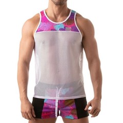 TOF Paris Mesh Tank Top Large 40-42″ chest Gently worn 86% polyamide/14% elastan