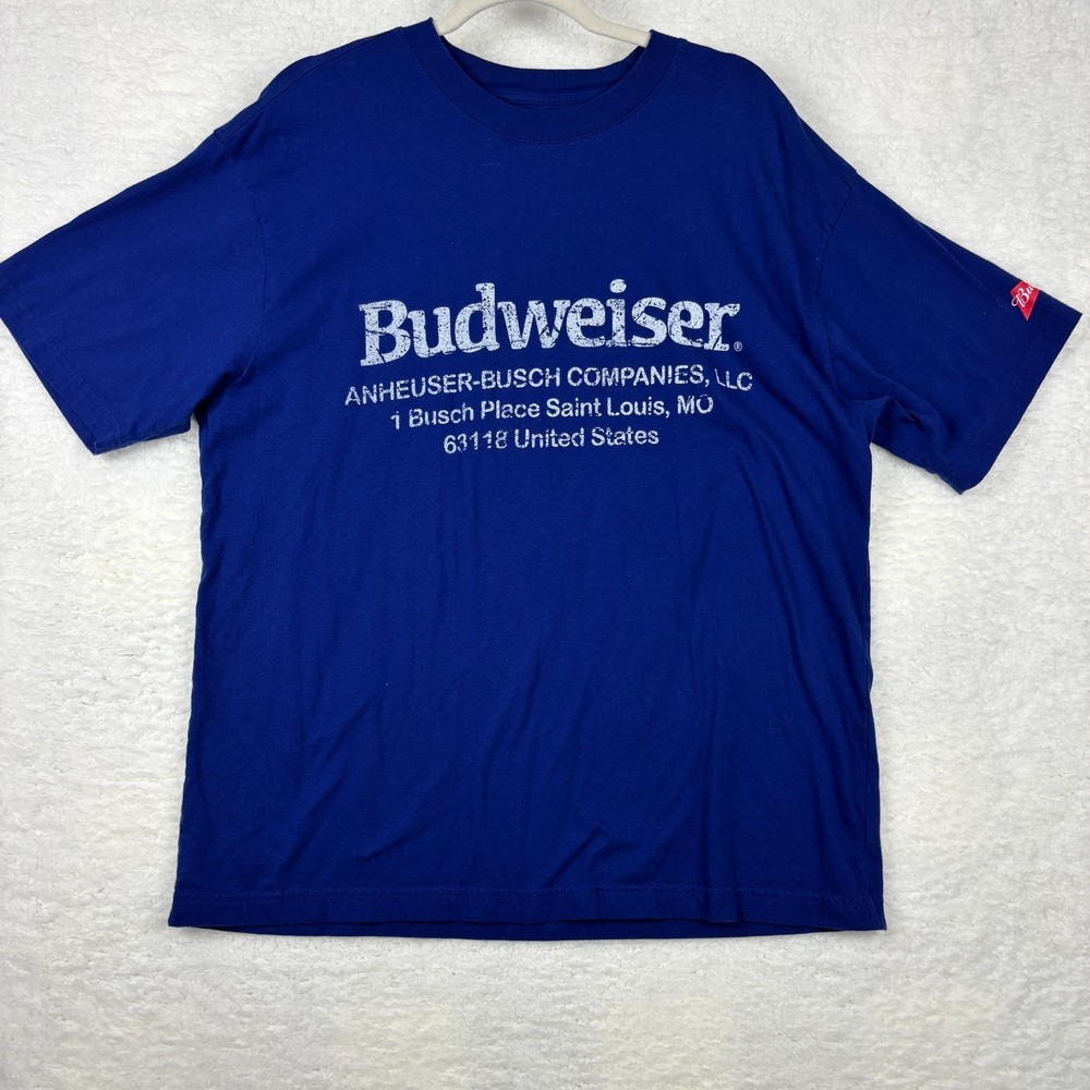 Budweiser x PacSun Blue Graphic T-Shirt Men’s Large Beer Logo 100% Cotton