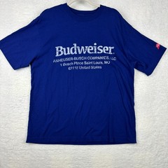 Budweiser x PacSun Blue Graphic T-Shirt Men’s Large Beer Logo 100% Cotton