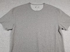 BYLT Men Shirt XL Drop Cut Lux Crewneck Performance Short Sleeve Curve Hem Gray