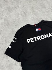 Mercedes AMG Petronas F1 Black Short Sleeve Big Logo T-Shirt Size S