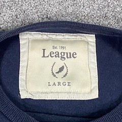 League Apparel United States Navy Shirt Mens Large Blue Tackle Twill Spellout