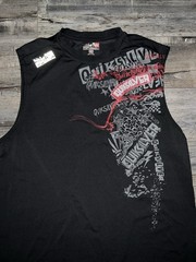 Quiksilver Graphic Logo Print T-Shirt Black Men’s XL Sleeveless Crew Neck