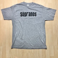 Vtg HBO The Sopranos Shirt L Gray TV Show Promo Tee Rare T-shirt Y2K EUC