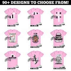 5 Medium Soft Pink White Black Foam Triple Sneaker T Shirt