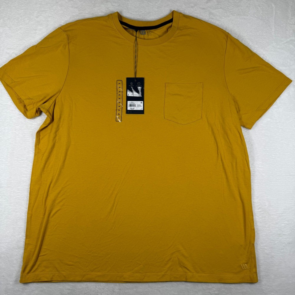 VRST Mens Essential Pocket Tee Yellow Sunset XL Cotton Modal Stretch MAX241116GW