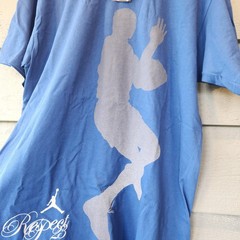 VTG Jordan Shirt Mens Large Blue Respect 23 Dunk Graphic T-Shirt Tee Jumpman