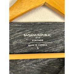 Banana Republic Henley Men Large Charcoal Gray Long Sleeve Cotton Vintage Shirt