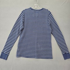 Ditch Plains Blue Shirt Striped Thermal Waffle Knit Long Sleeves Top Mens Size M