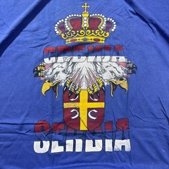 Vintage 90s Czech Republic T-Shirt Blue National Crest Eagle Medium