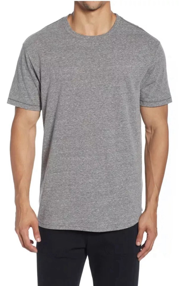 UGG Benjamin Tri-Blend Casual Mens Tee Shirt Grey Heather LG Layering Comfy EUC