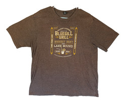 District Made Mens Gray Graphic Short Sleeve T-Shirt Bluegill Grill Whiskey XL