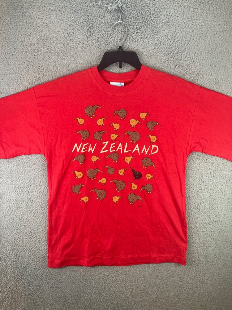 New Zealand Kiwi Bird Shirt Mens Extra Large Red AOP Graphic Made In New Zealand