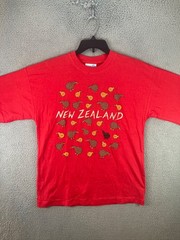 New Zealand Kiwi Bird Shirt Mens Extra Large Red AOP Graphic Made In New Zealand