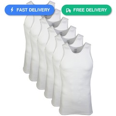 Gildan Men’s A-shirt Tanks, Multipack, Style G1104, White 6 Pack, XX-Large