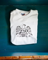 American 250 Union Made in the USA 100% Cotton Hand-Stenciled Eagle T-Shirt Vtg