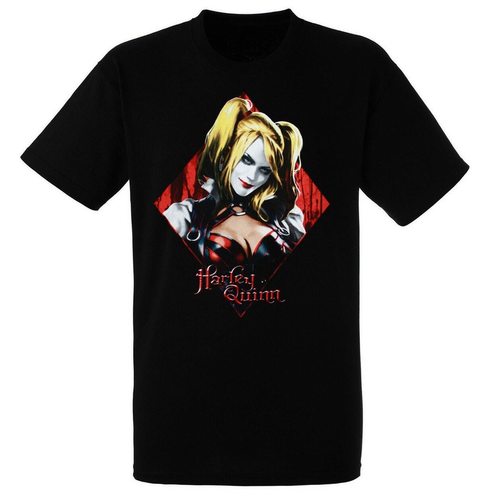 DC Comics Harley Quinn Paint Diamonds Men’s Black Shirt, Small