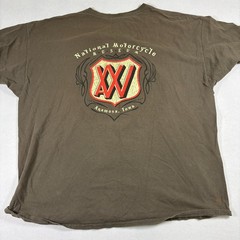 Biker Tshirt 3XL Brown Graphic T Shirt Von Pickers Motorcycle Vintage Grunge Tee