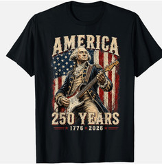 Vintage George Washington Playing Guitar 250 Years America Unisex T-Shirt