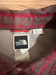 The North Face Mens Large Flannel Shirt Brown Red Plaid Button Up Long Sleeve
