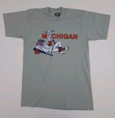 Vintage 80s Michigan District Baseball Team T Shirt Vtg Tigers Sport USA Detroit