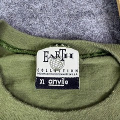 Vintage Earth Collection Yin Yang Graphic T Shirt Olive Green XL Anvil USA Made