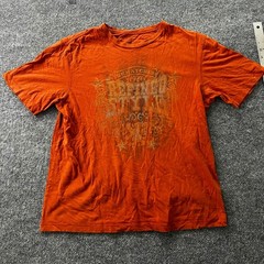 Cremieux T-Shirt Mens Size L Orange Graphic Print Short Sleeve Cotton Casual Tee
