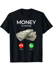 Money In Call Cash Funny Business Graphic Men’s T-Shirt Hustle Humor Tee