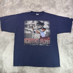 Vtg 1997 Starter Chipper Jones Atlanta Braves MLB Baseball Single Stitch Tee XL