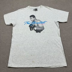 Muhammad Ali Mens Shirt Gray Large L Short Sleeve Boxing Logo Graphic Tee Adults