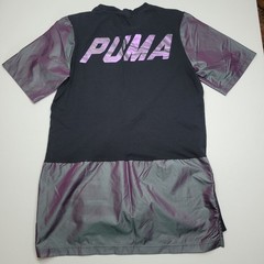 PUMA Men’s Color Block Image Tee Black Iridescent Purple Color Shift Size L