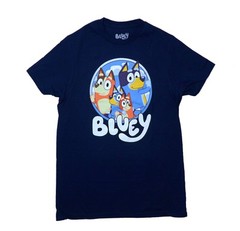 Bluey New Adult T-Shirt – Bluey Bingo Chilli Bandit in Circle Over Name