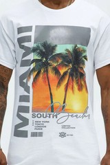 Fashion Nova Mens Miami South Beach Live White Shirt New S-3XL