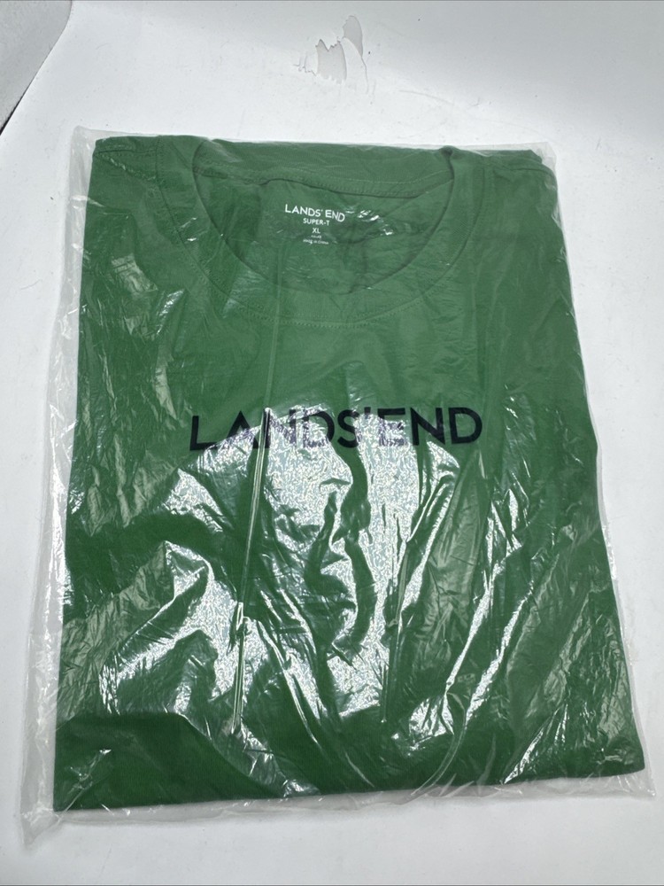 Lands’ End Super T XL 46-48 Long Sleeve T-Shirt New In Package “Court Green”