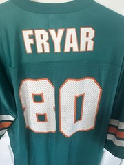 Vintage 90s Miami Dolphins NFL Starter Irving Fryar Teal Rare Size XL/52 Jersey