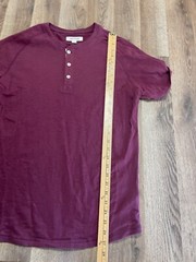 Goodthreads Shirt, Men’s Size Medium, Maroon, Short Sleeve, Quarter Buttons