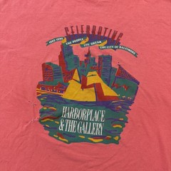 VINTAGE Baltimore Shirt Mens XL Pink Single Stitch USA Harborplace & The Gallery