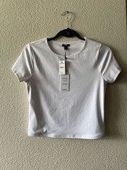Express Body Contour Collection High Compression White T-Shirt Size M