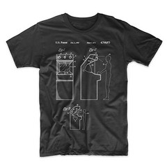 Arcade Game Patent Art T-Shirt. Video Game Gamer Shirt. Black, White or Gray NEW