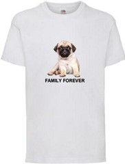 Pug Dog Family Forever Pet Novelty T Shirt Various Colours And Sizes