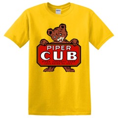 Piper Cub Aircraft Airplane Men’s Daisy Yellow T-Shirt Size S-5XL