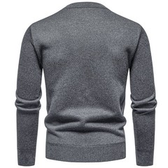 Trendy Solid Color Mens Sweater with Slight Stretch Perfect for Layering