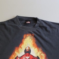 Vintage Iron Man Shirt Adult Large Black Marvel Movie Super Hero Comic Mens