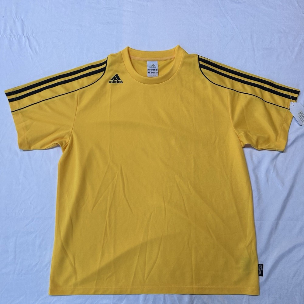 Adidas Yellow Athletic T-Shirt Men’s Size Large Casual Gym Training NWOT